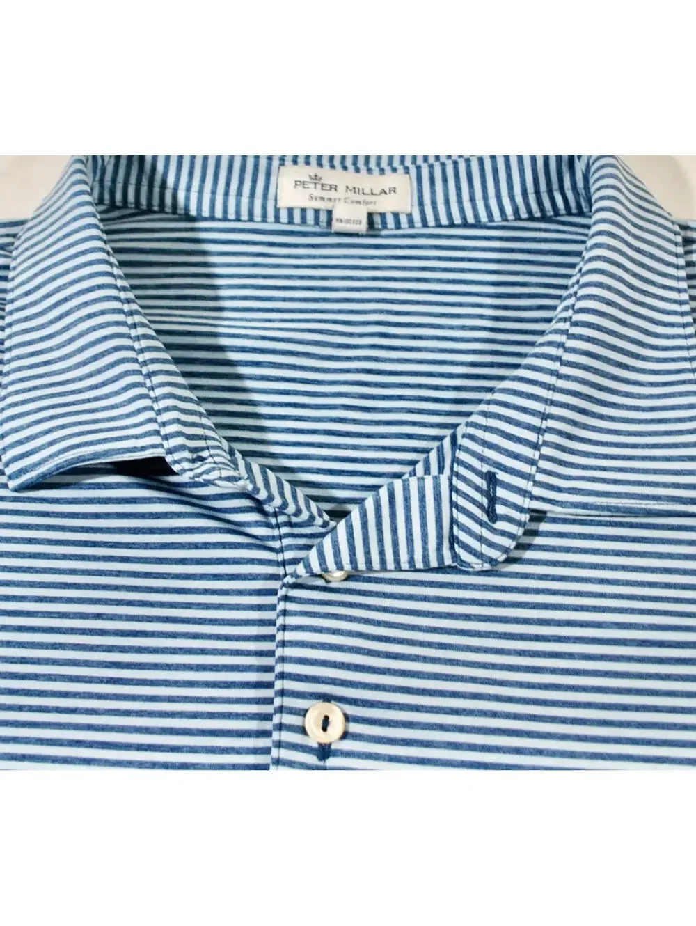 Peter Millar Lost Creek Country Club Stripe Blue Golf Course Polo Size 2X-Large